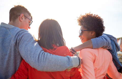 Young people from behind.